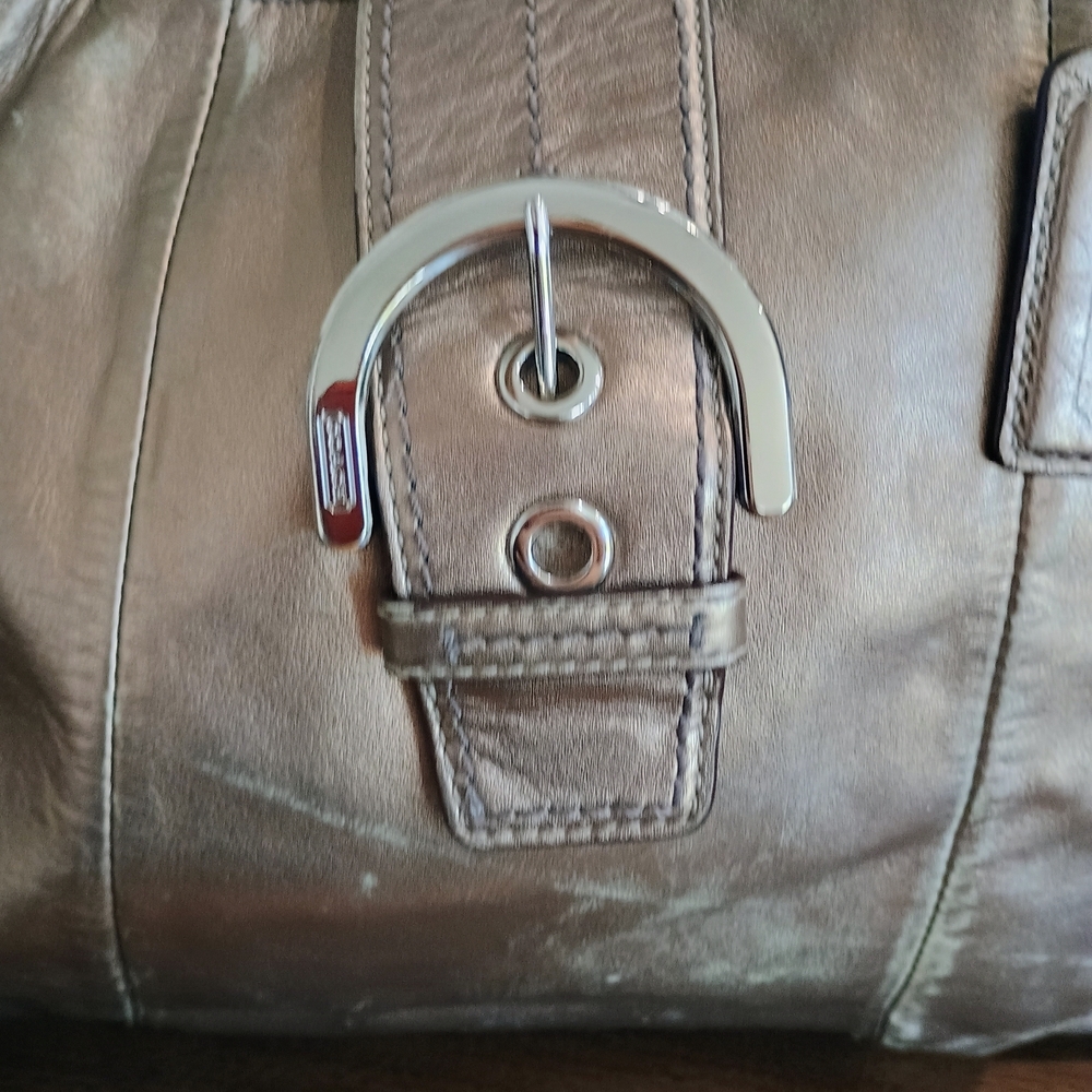 Coach Metallic Leather Tote Bag - Picture 2 of 12
